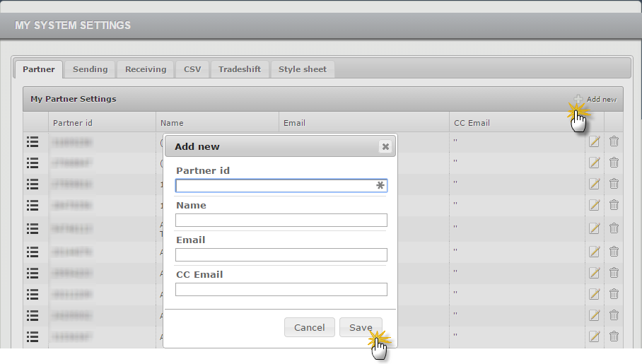 Create partner