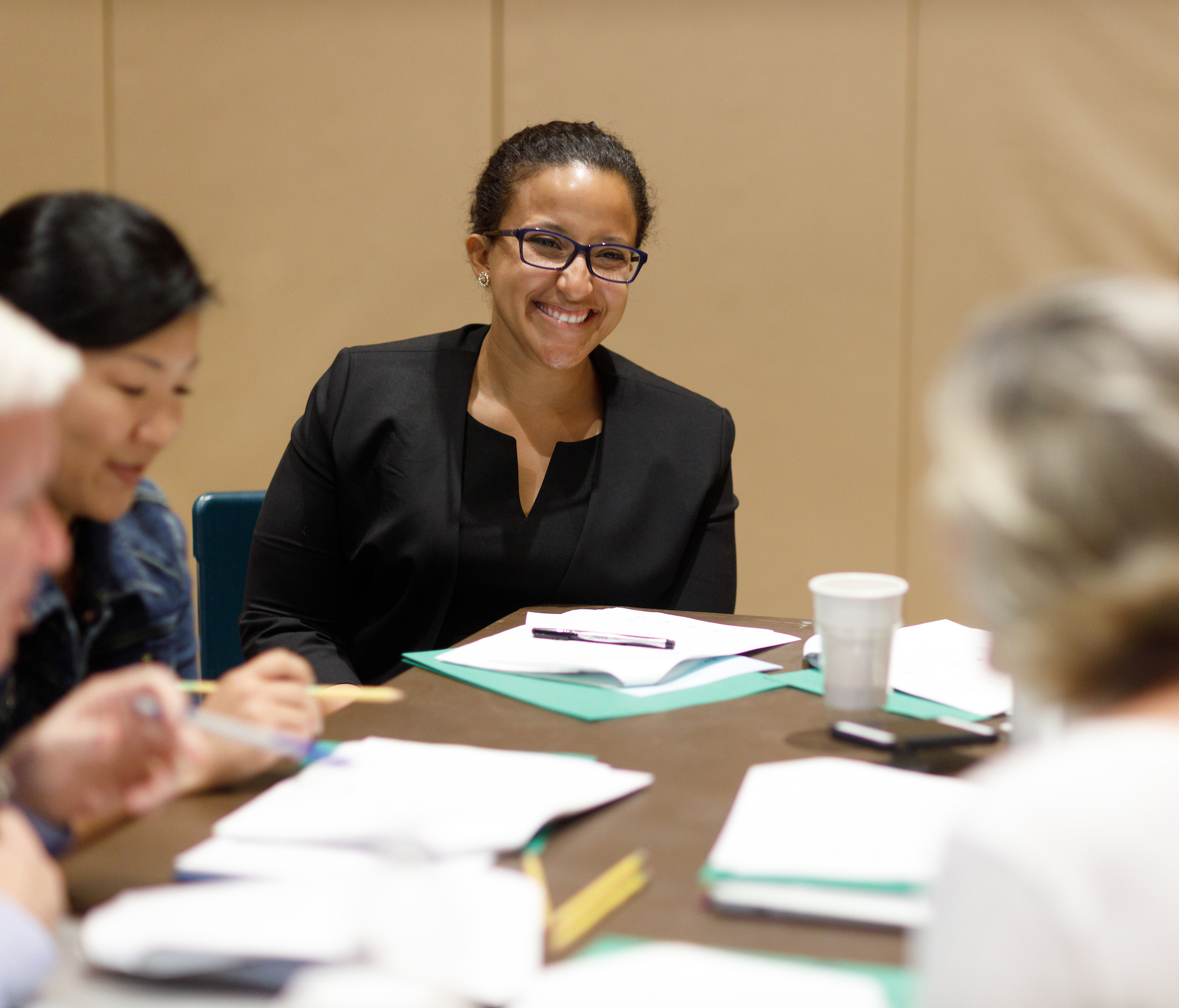   Director of Equity, Diversity, and Inclusion Lauren Stewart, center, facilitates a group discussion during ‘Beyond Diversity.’  