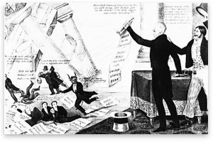 Jackson Flourishing his "Removal Notice" and bringing down Biddle's Bank