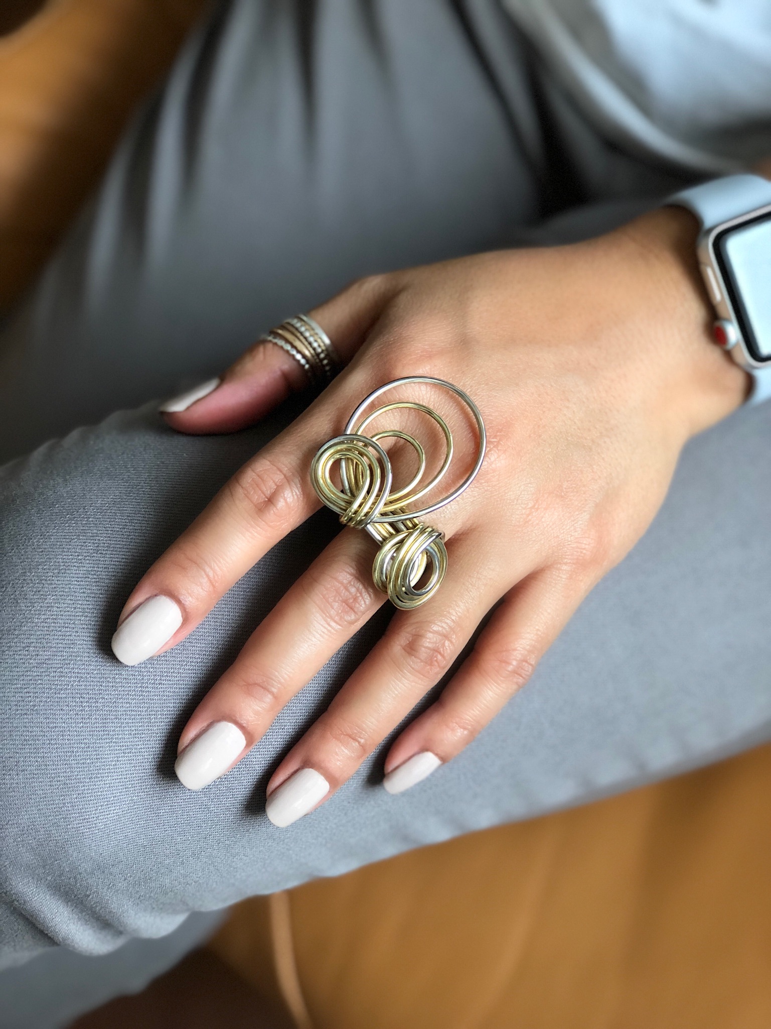 Brass and sterling silver ring Chloe