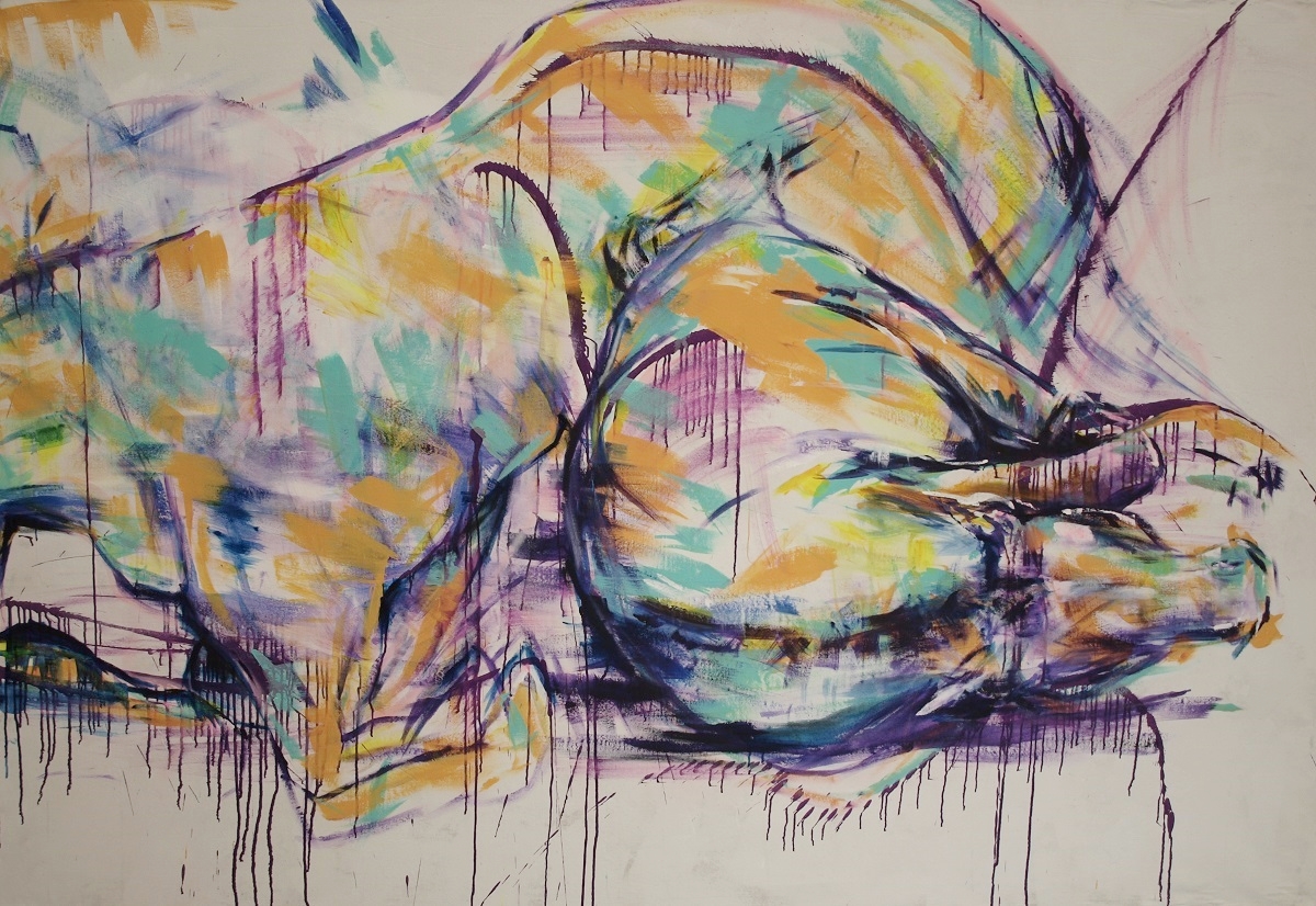 Luctantem Equus 100"x68" Acrylic on Canvas