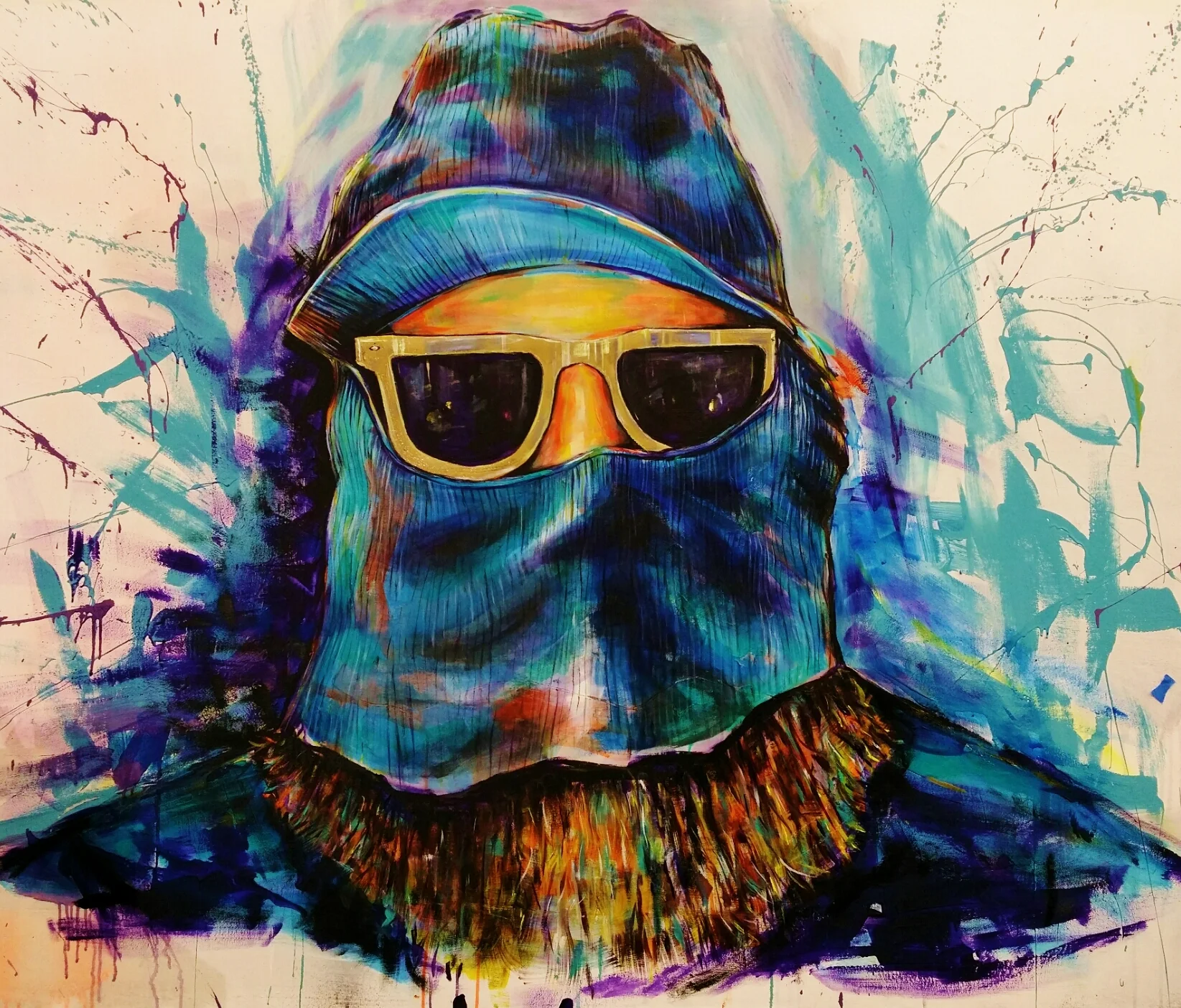 Self Portrait. Acrylic on Canvas. 5'x5'