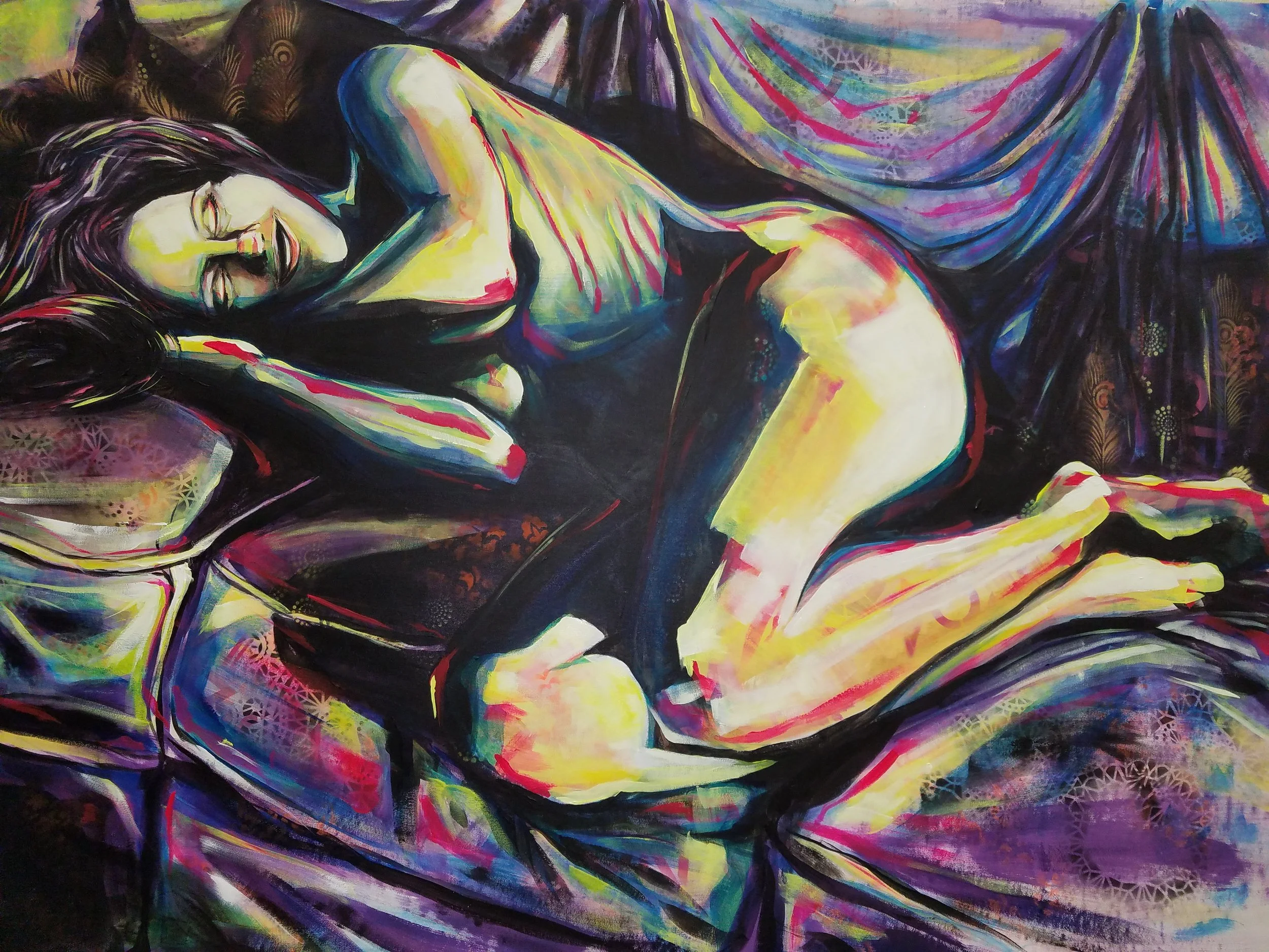 Dulces Suenos. Acrylic on Canvas. 2017. 70"x50"