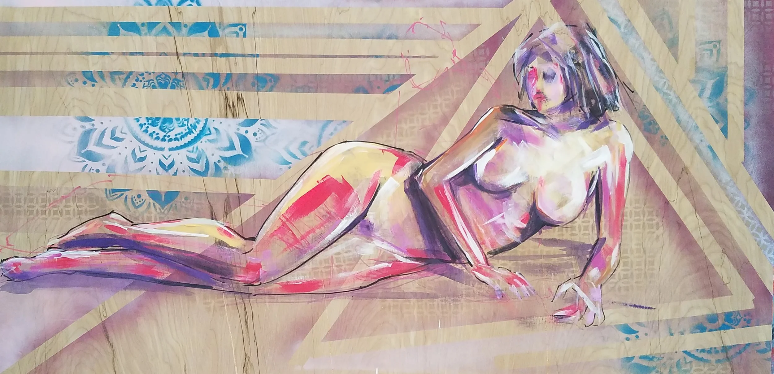 Figure Study. Acrylic on Canvas. 24"x48"