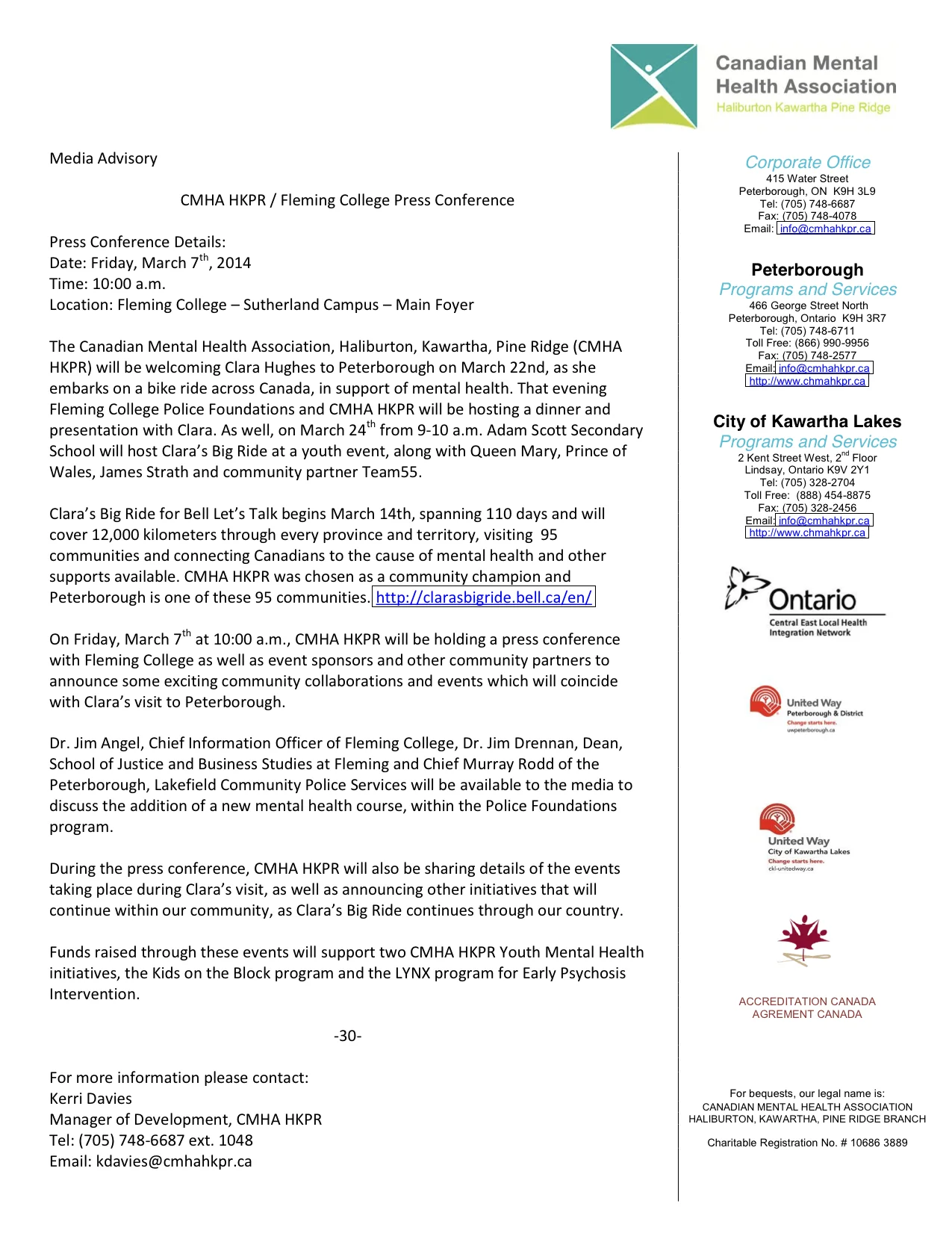 CMHA's press release.