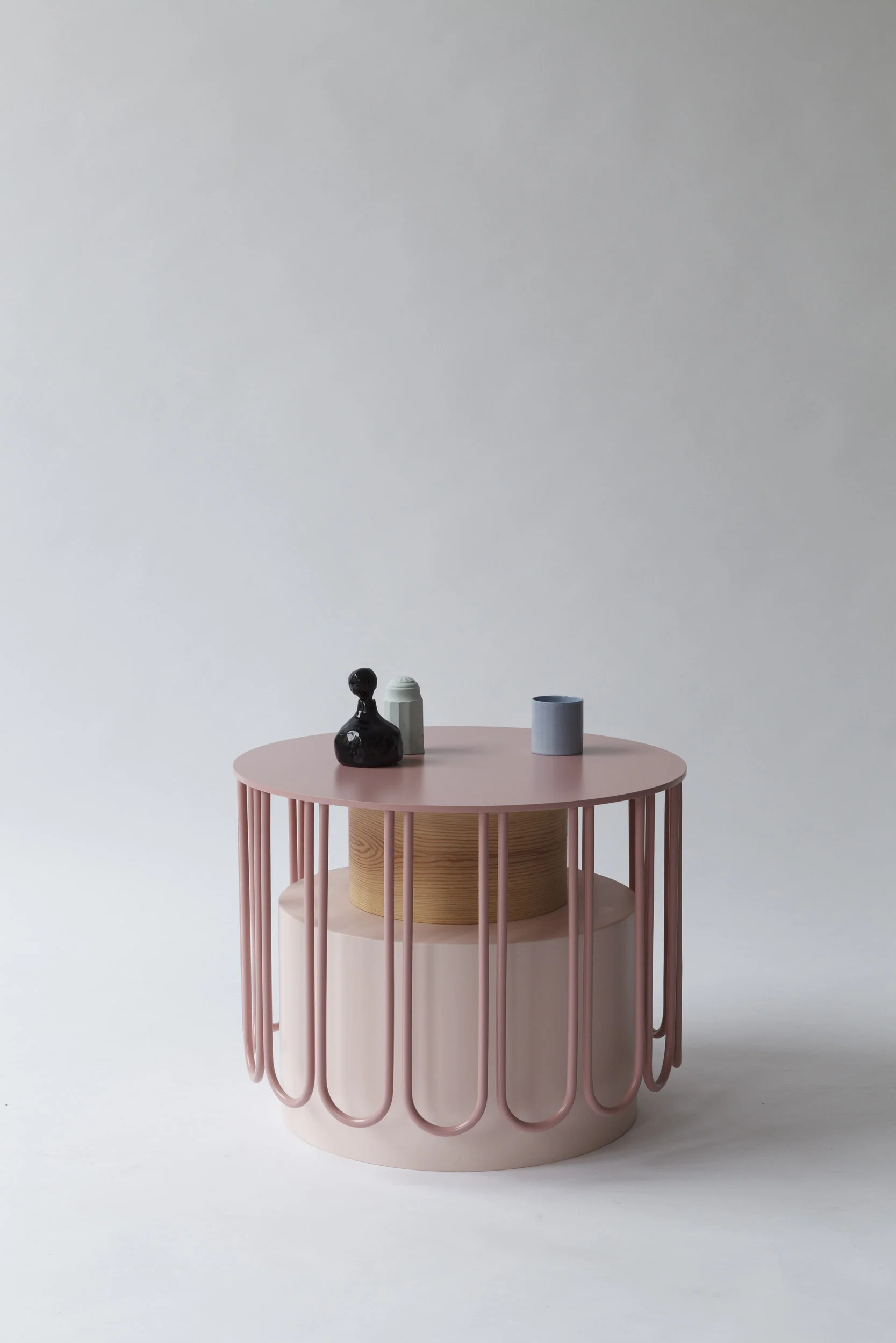 SIDE TABLE TUTU SMALL, WOOD, ALUMINIUM, PVC, LACQUERED MDF 52 x 52 x 40cm