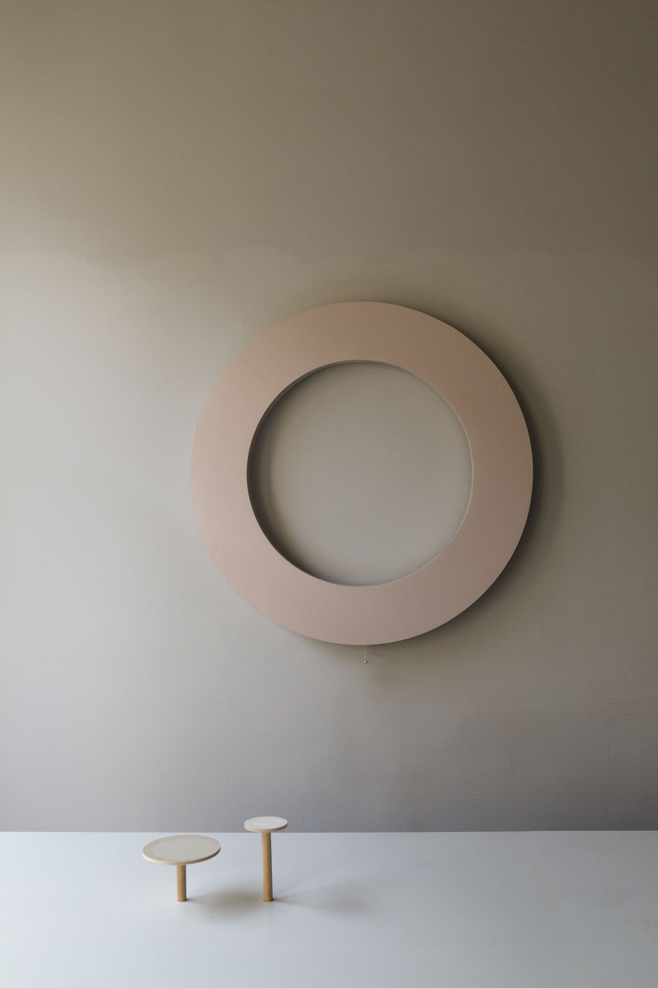  WALL LIGHT CONTOUR  LED, CUSTOMIZE COLOUR AND SIZE,  FARROW &amp; BALL CALAMINE AND DIAMETER 120CM STANDARD 