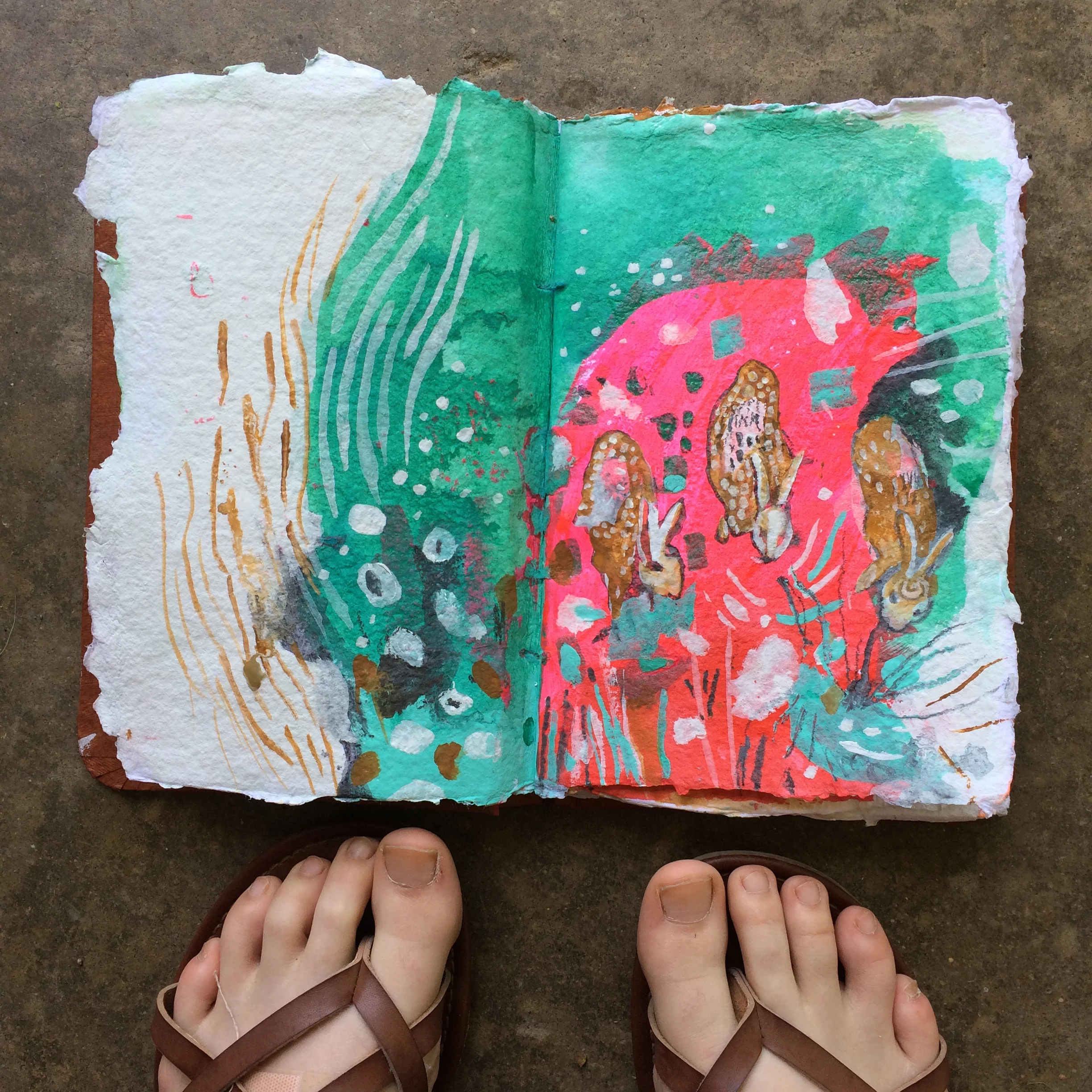 New art journal with rough thick watercolor pages.