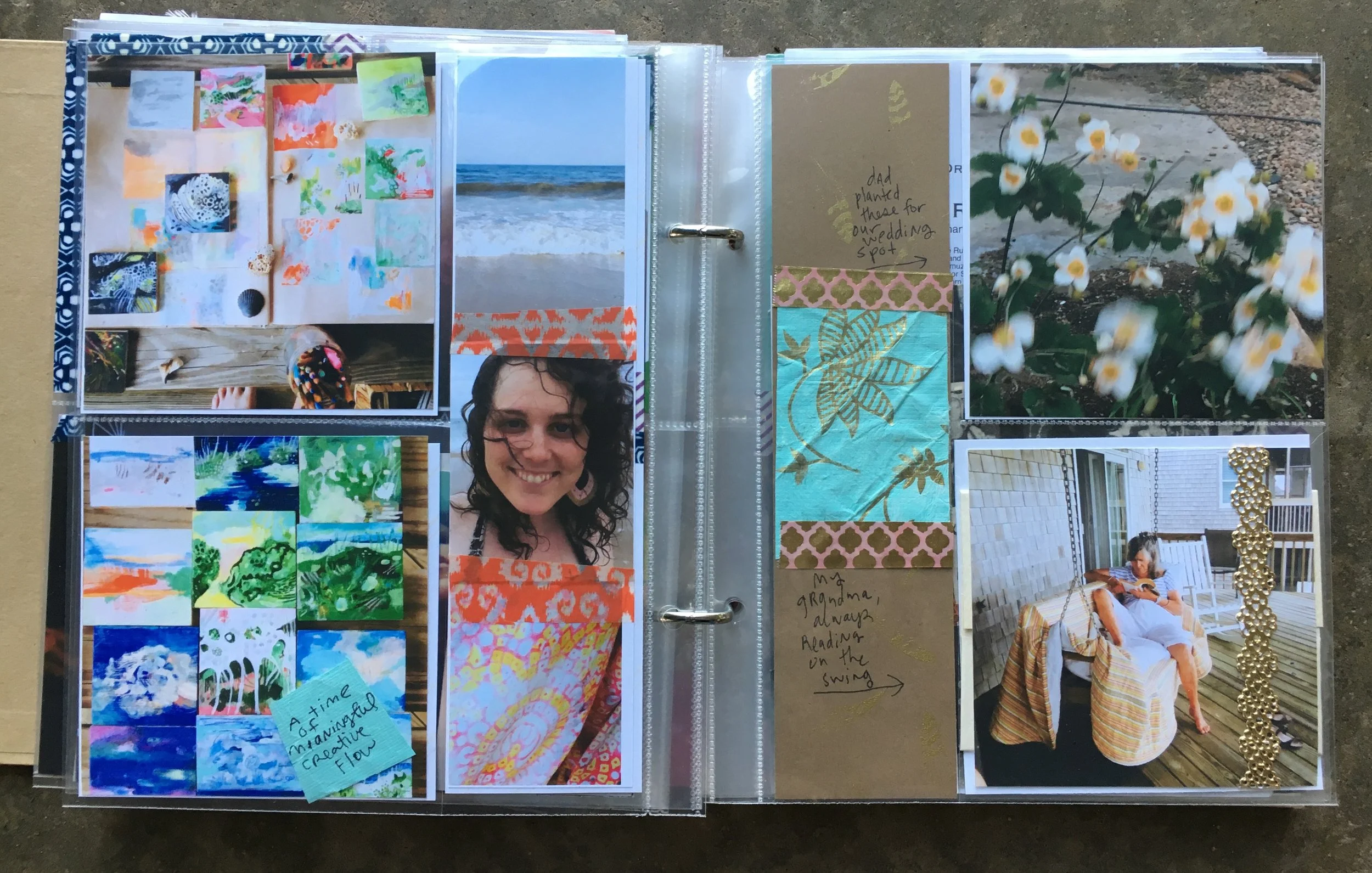 Pictures of art I made at the beach with my family. ❤️