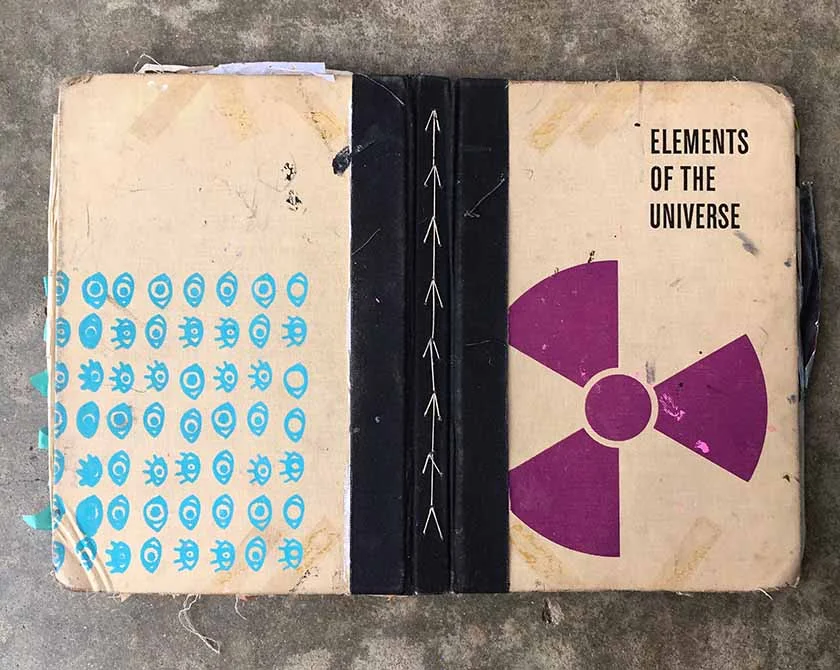Eyeballs are screen printed onto the back. And behold my fun Keith Smith binding.