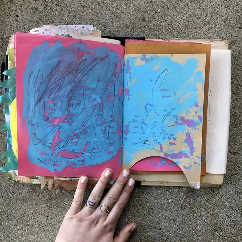 This is only one layer right now. But blue on pink is looking fun.