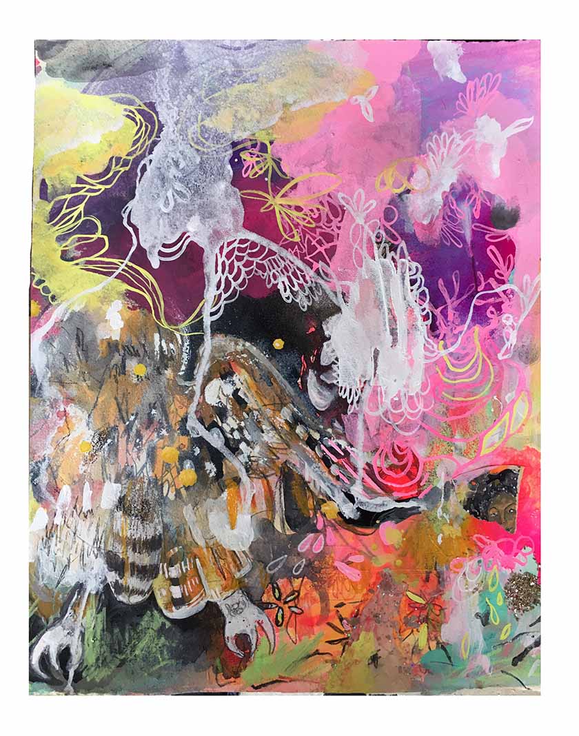 This is how the dead hawk painting evolved. This one has been on my art desk for 6 weeks or so, I'm ready to let it go and let it be a painting.