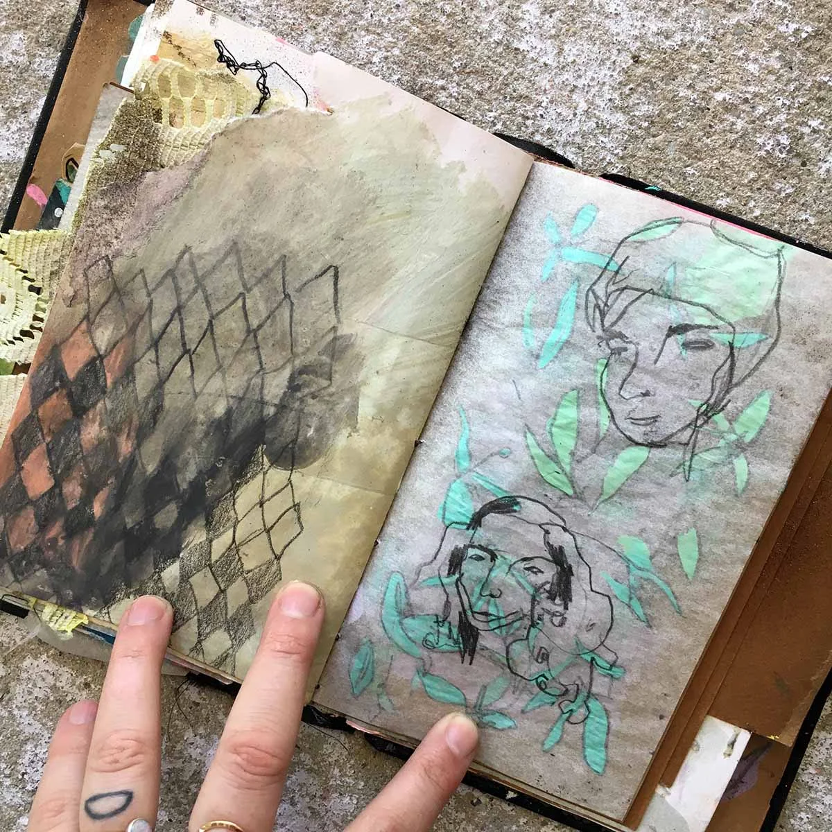 I painted gouache on the back of this tracing paper and I like how it looks coming through to the other side.