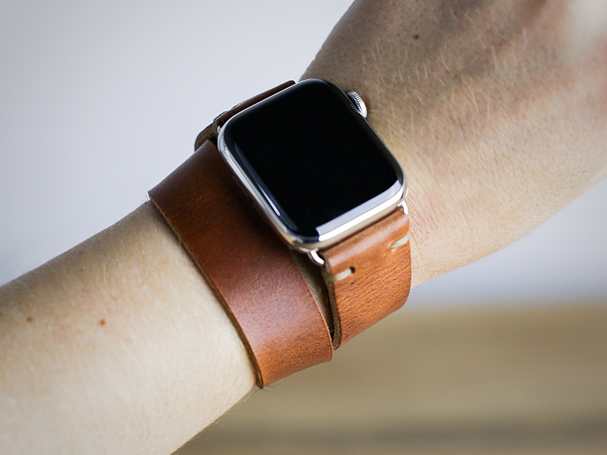 double leather band apple watch