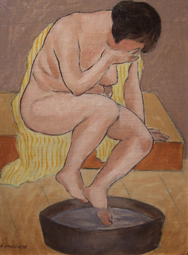Nude Woman Bathing