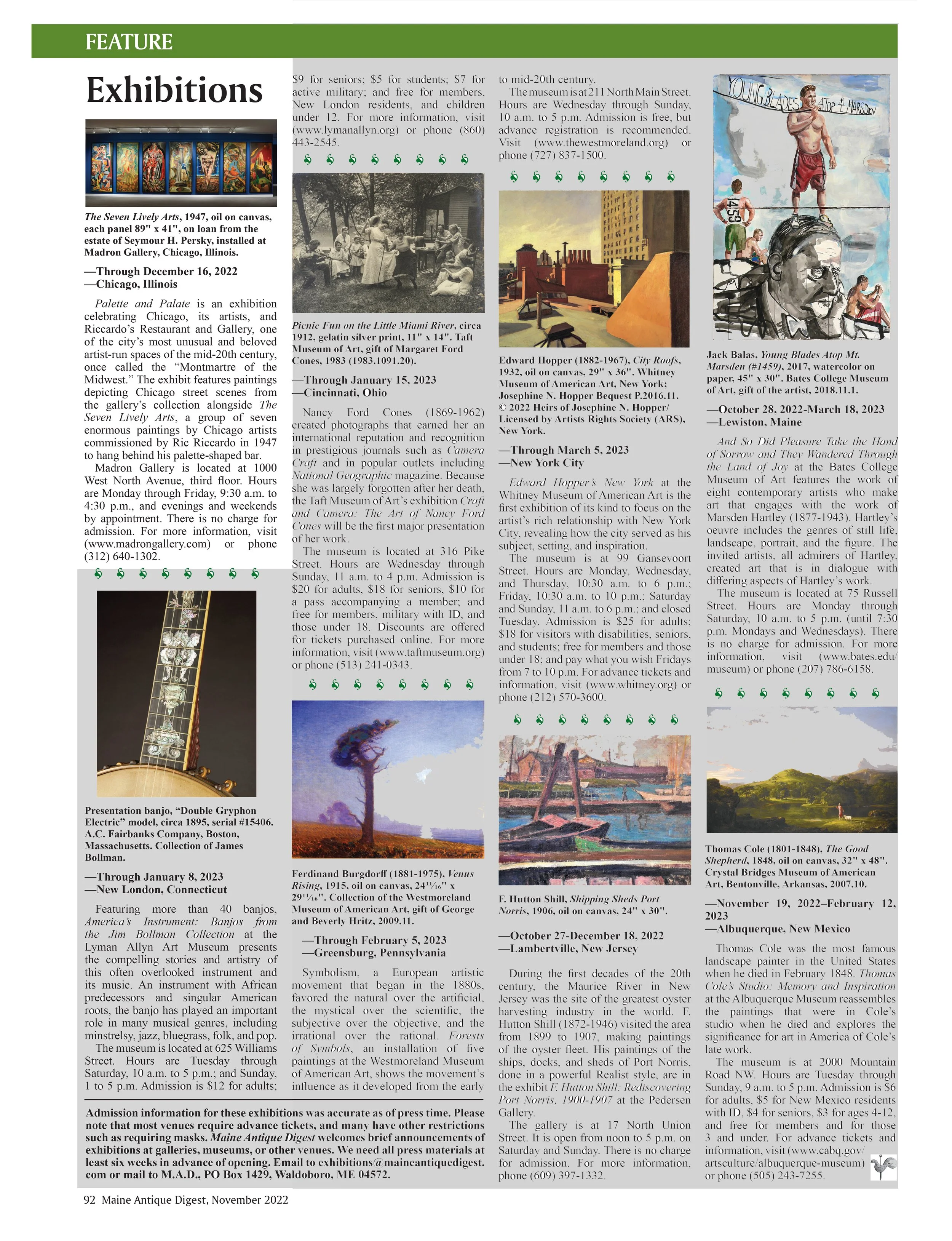 Maine Antique Digest November 2022 Featured Exhibitions
