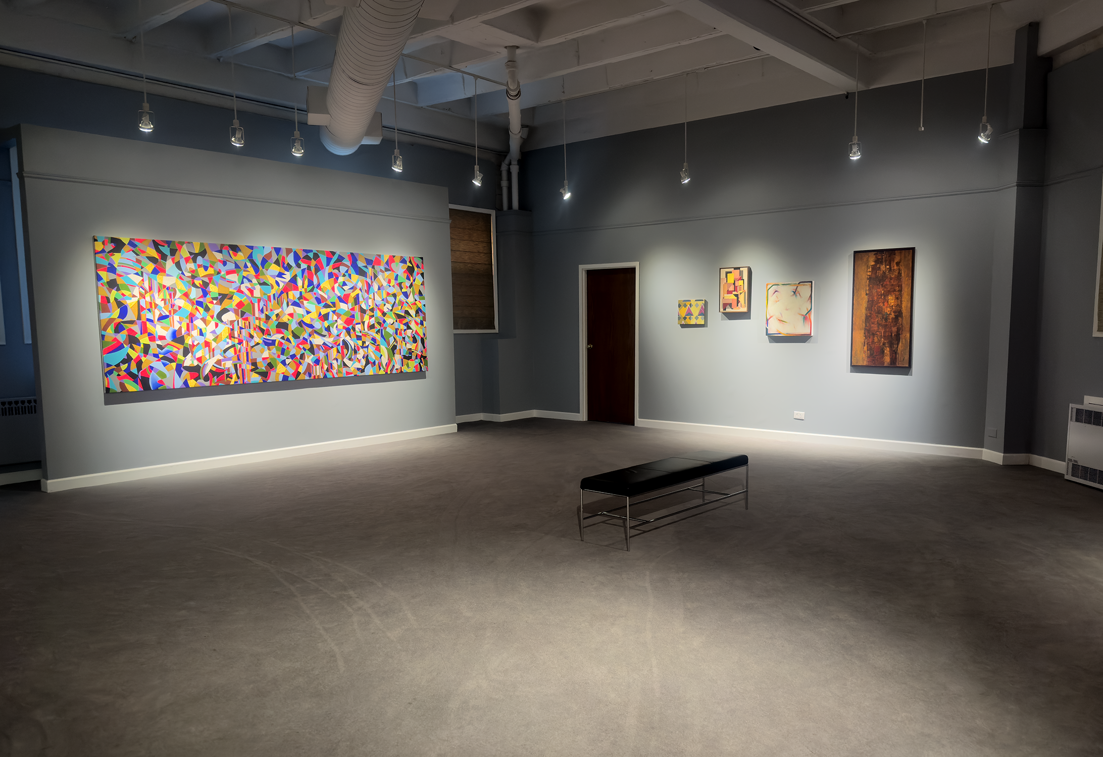 Installation view of Conversations in Abstraction at Madron Gallery, fall of 2025.