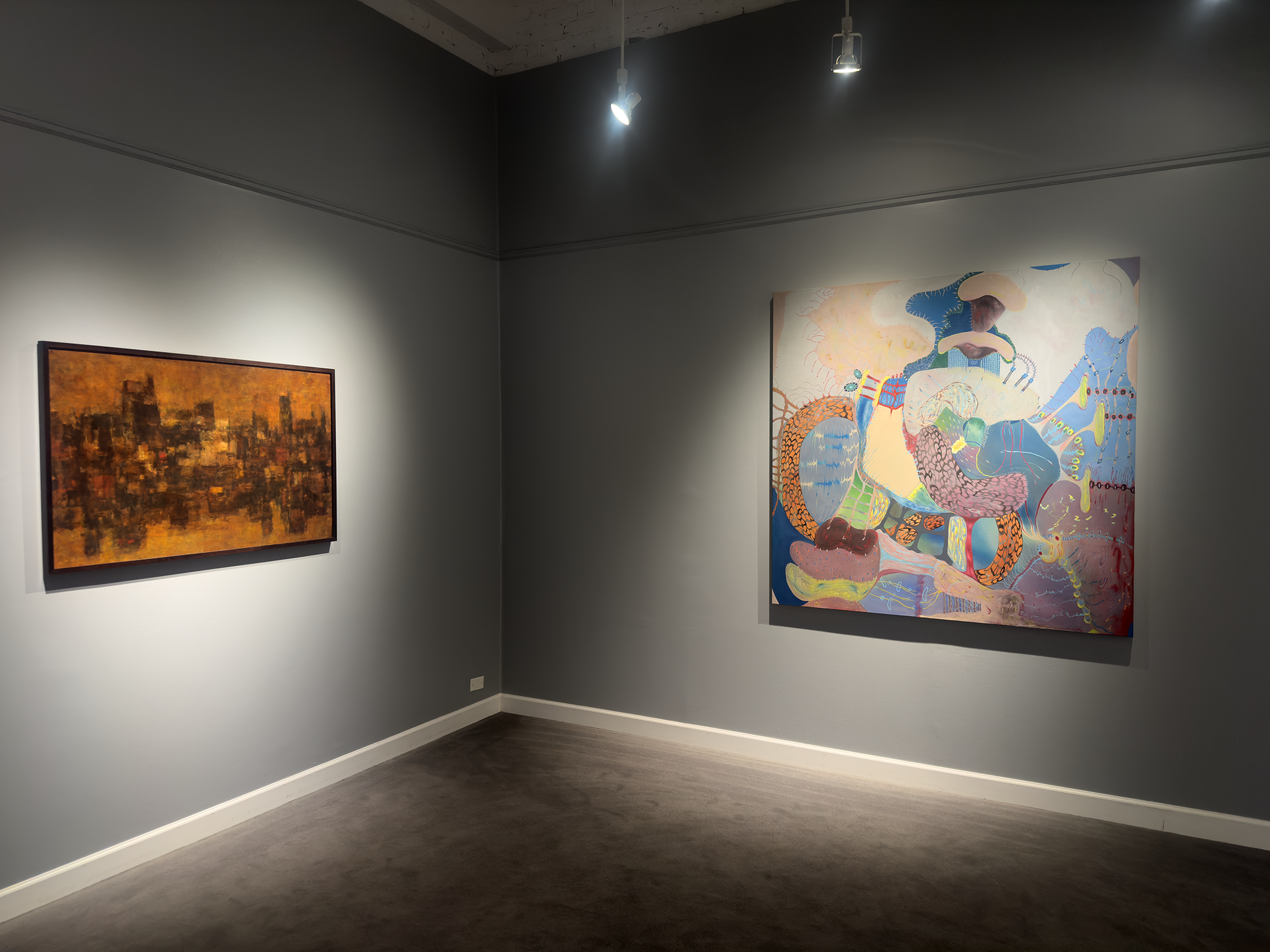 Installation view of Conversations in Abstraction at Madron Gallery, fall of 2025.