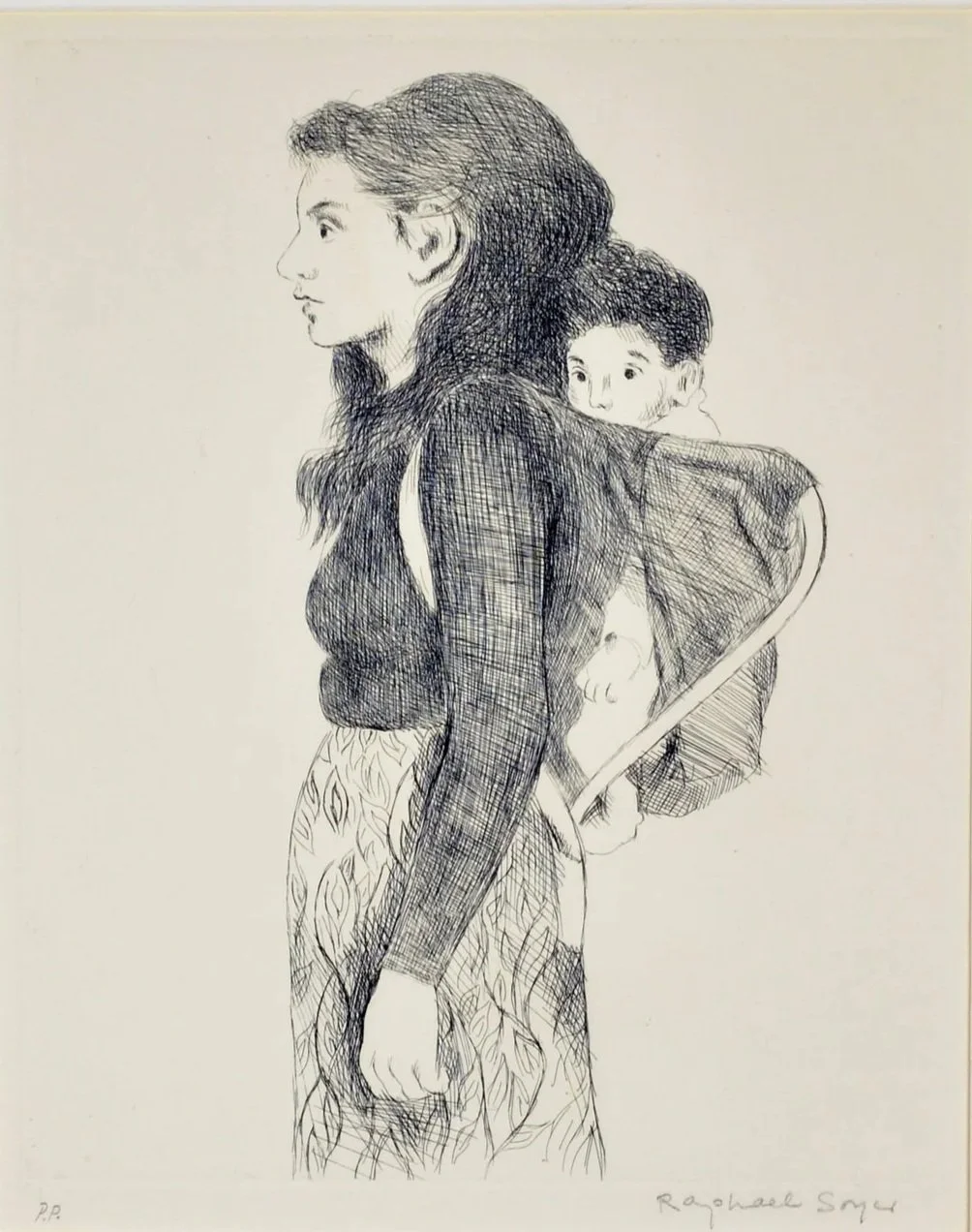 Mother with Child in Backpack