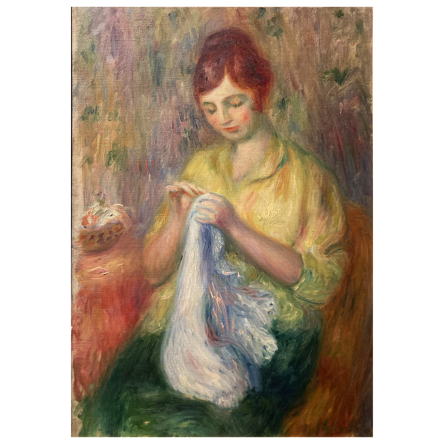 William Glackens, "Woman Sewing", 1916-1917