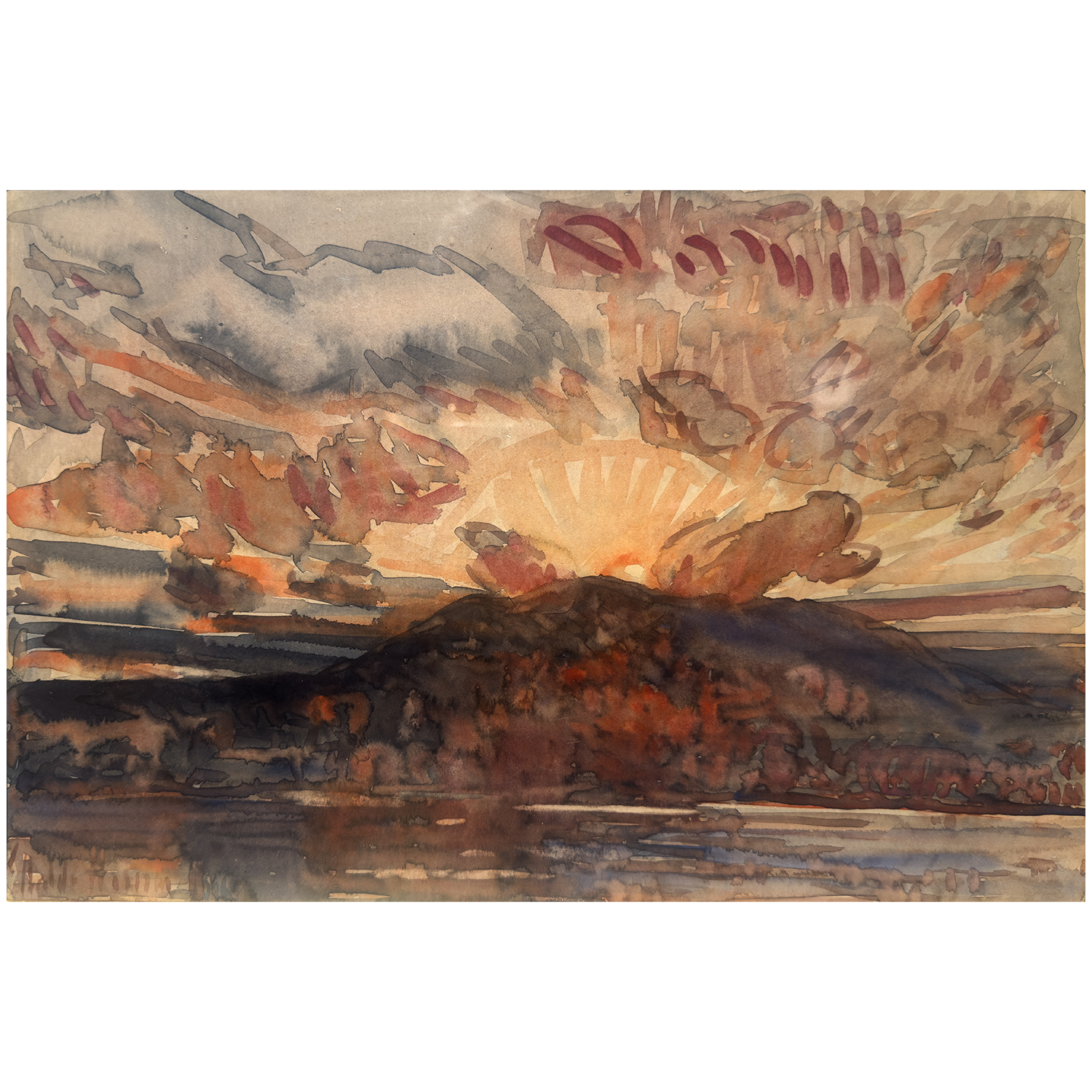 Childe Hassam, "Sunset, Little Hill", 1916-1917