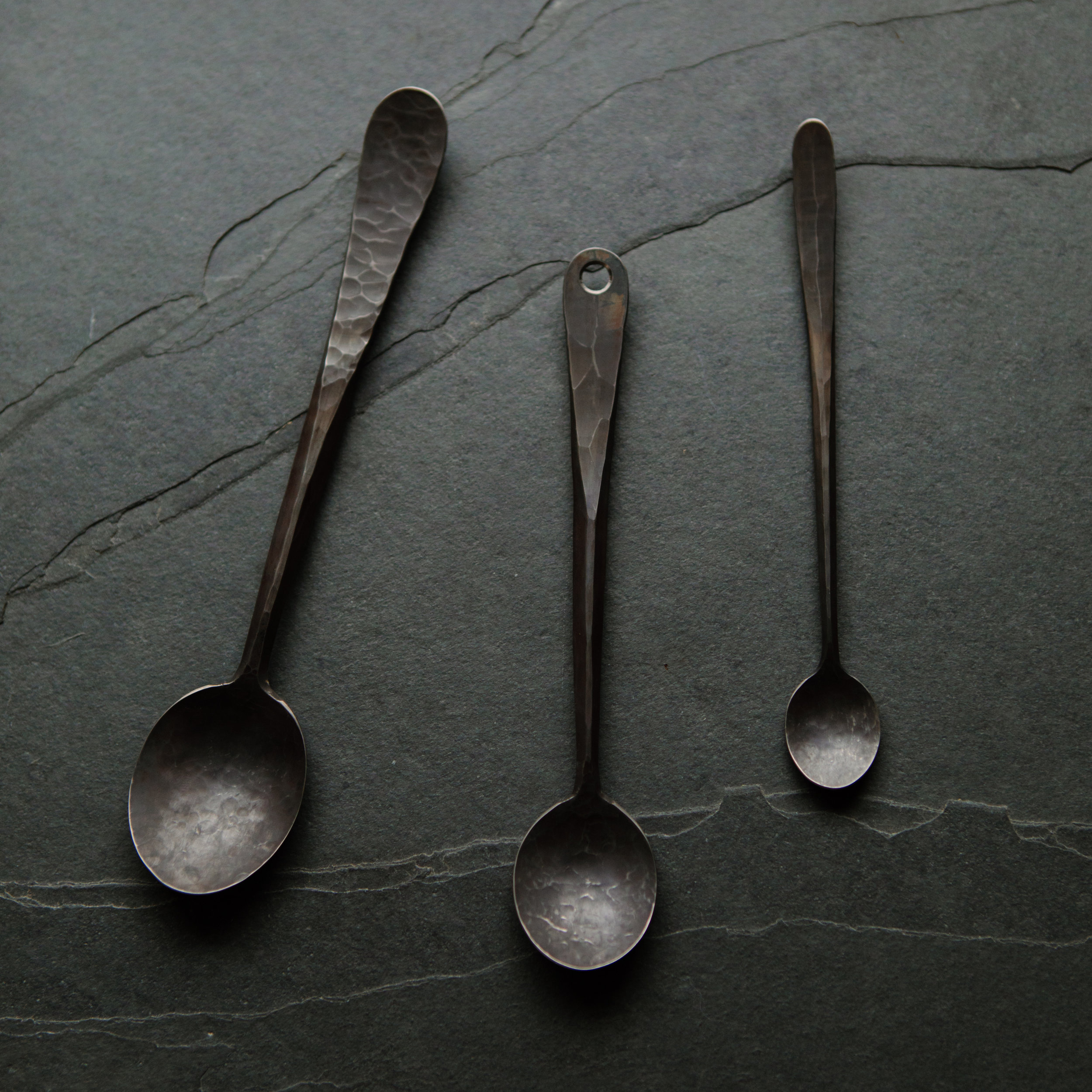 April Handforged Anium Spoons Var 1 3 Black Swan Handmade April Handforged Anium Spoons Var 1 3 Black Swan Handmade