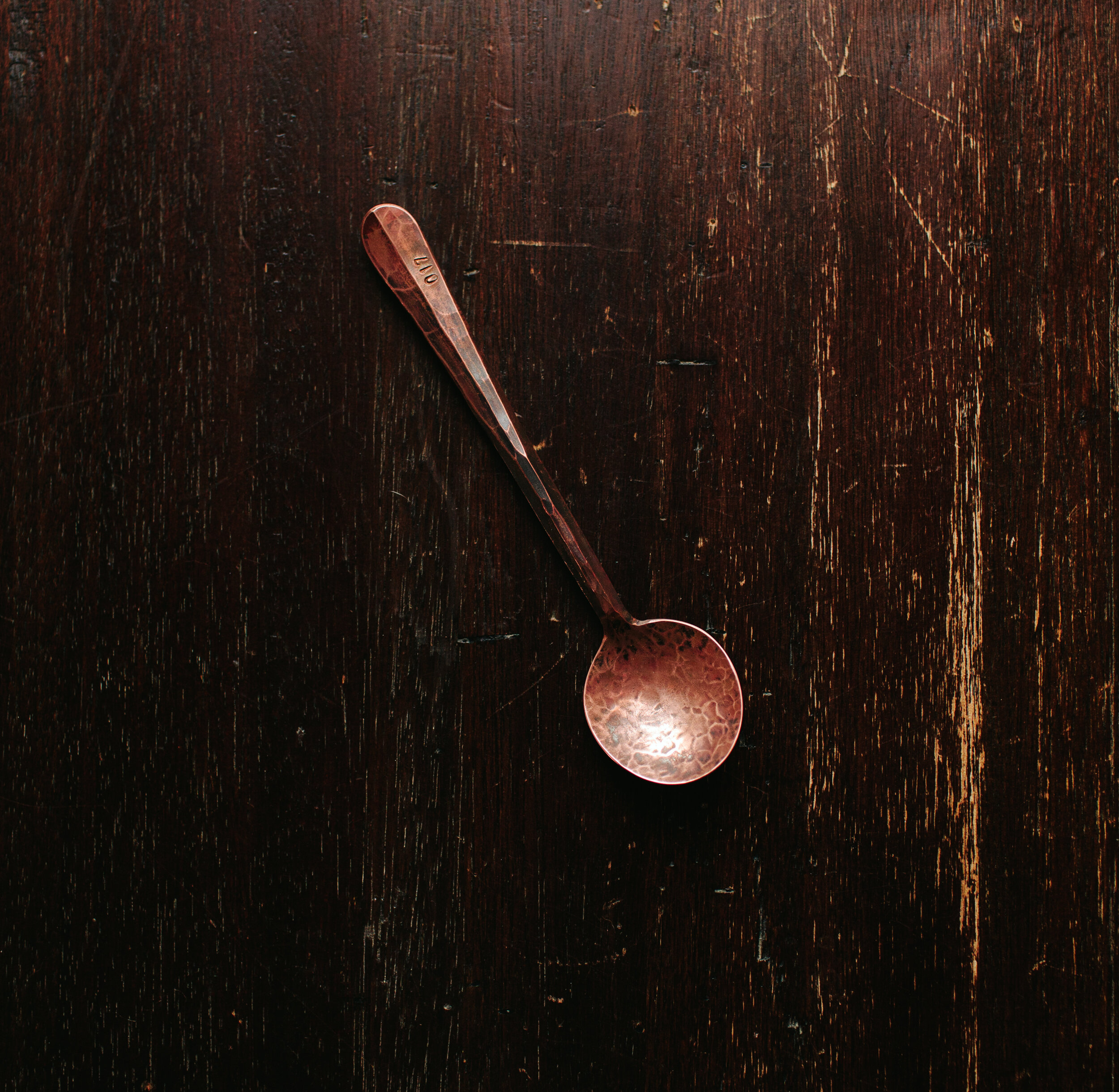 December Forged Copper Sugar Spoon