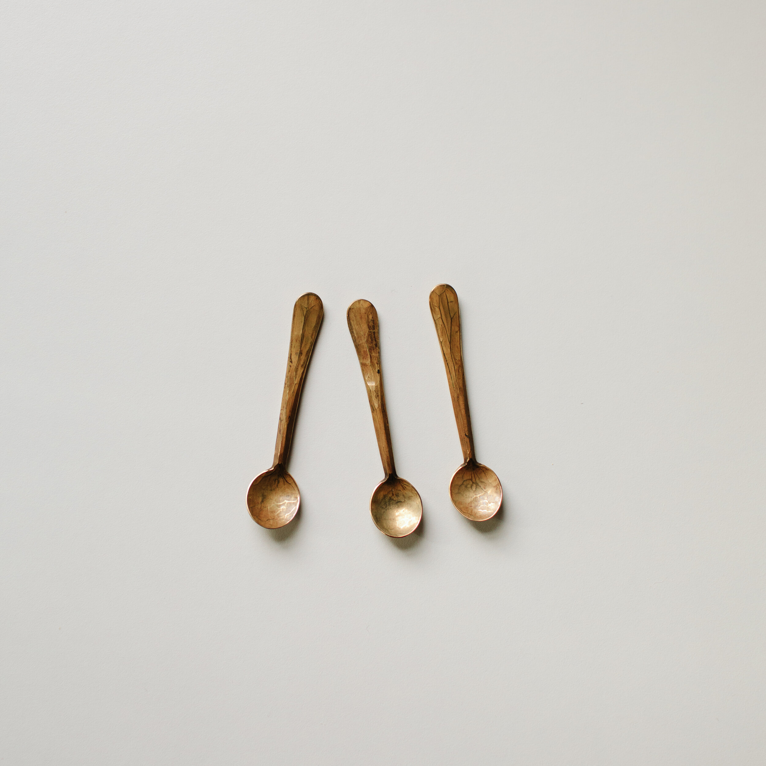 January Tiny Brass Forged Spice Spoons