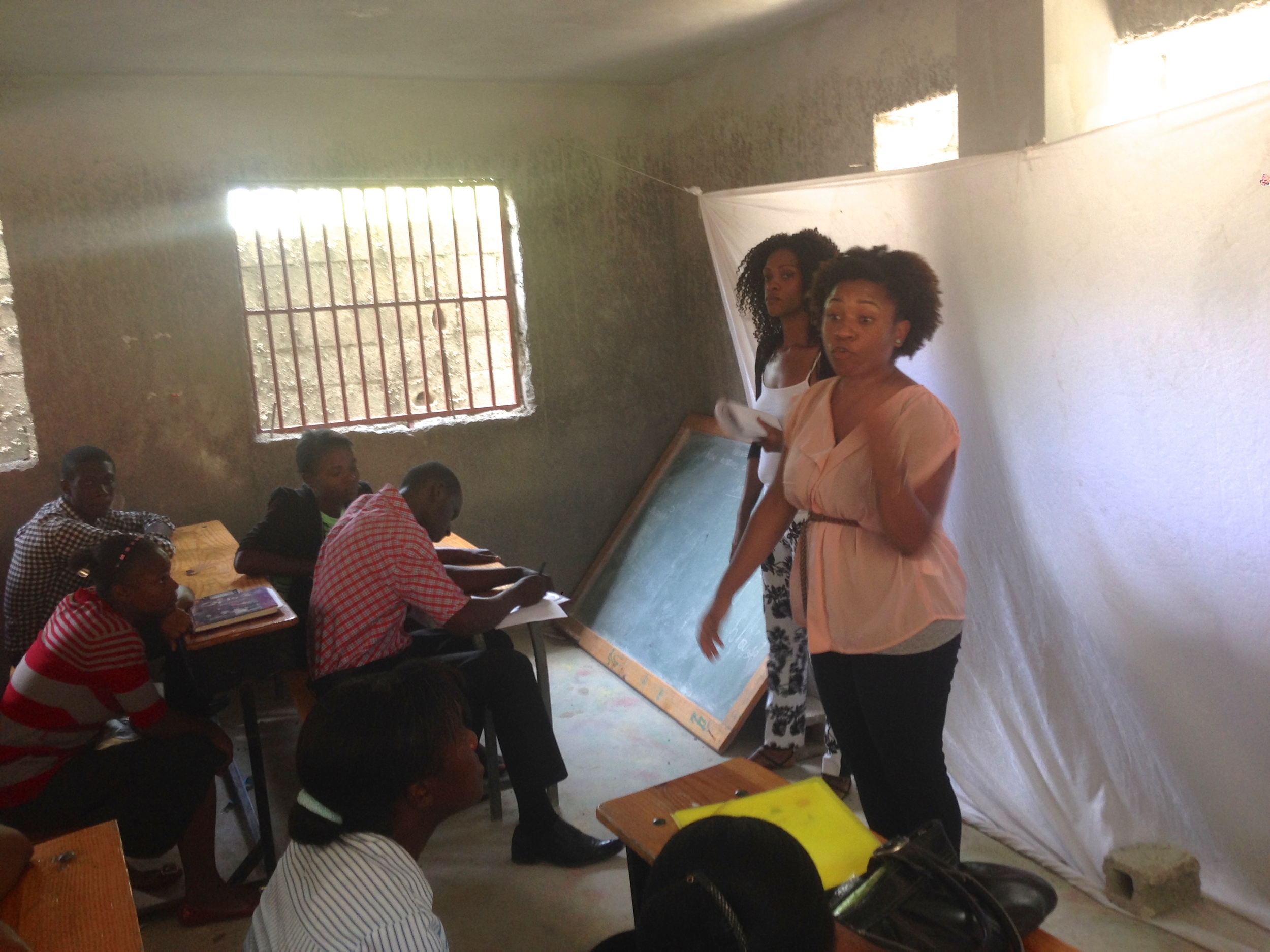 Teaching my Peer Mediation Workshop with my lovely translator Arielle