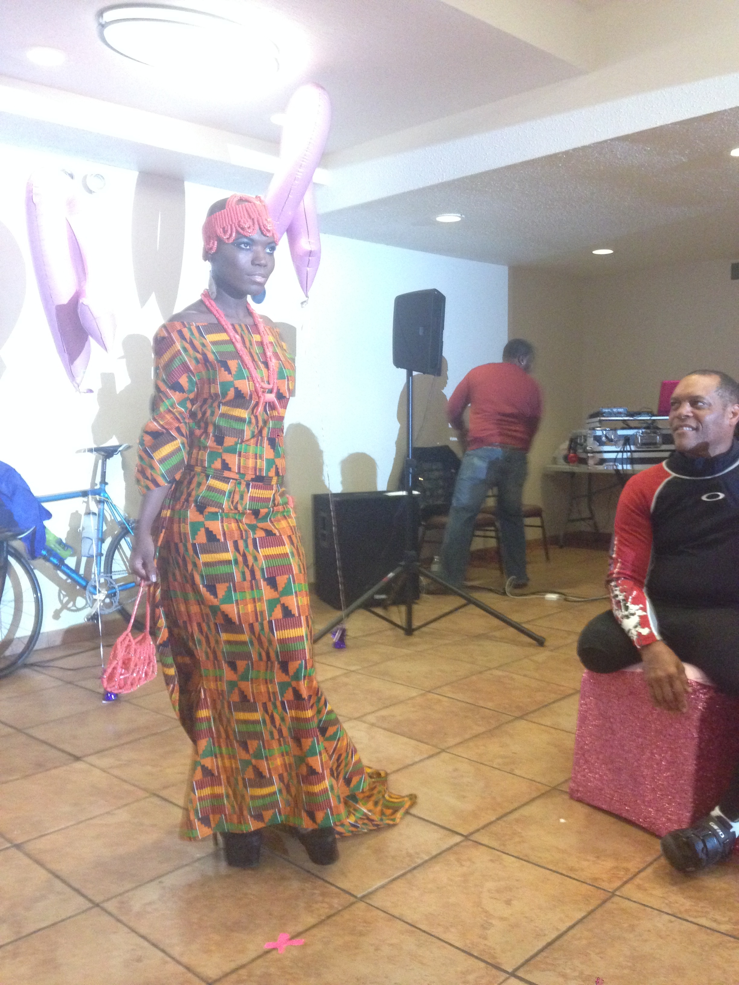 One of the models wearing Sade's Misperri Design.