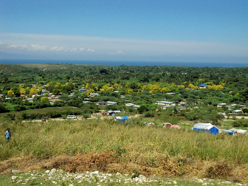 Soucematela, Haiti. Look at the beautiful ocean beyond the land. 
