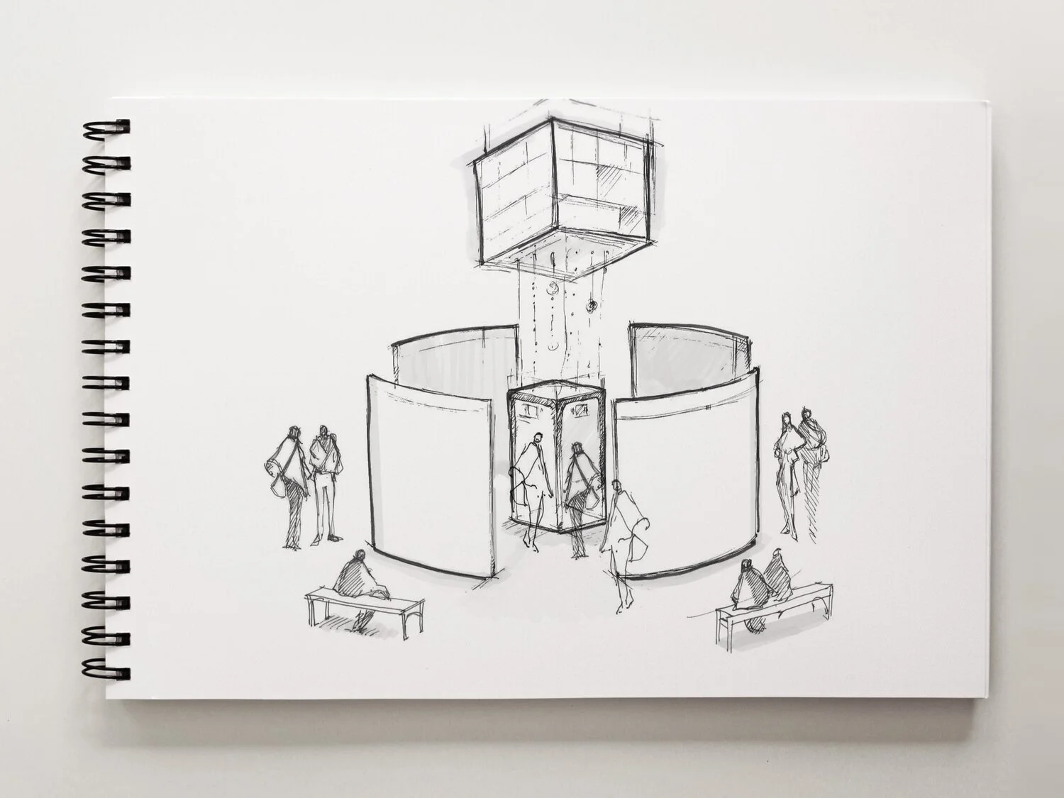Pop-Up Gallery Concept Sketch