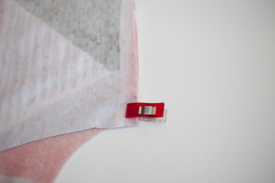 Clips instead of pins to hold pieces together.