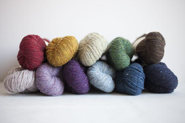 Colors (clockwise from top left): Long Johns, Hayloft, Foothills, Button Jar, Meteorite, Old World, Almanac, Faded Quilt, Plume, Blanket Fort, Postcard