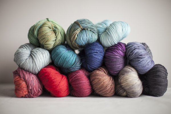 Colors (from top, left to right): Sprout, Lucky Penny, Frost, Chris Grey, Teal, Midnight, Plum, Dove, Sunset, Poppy, Garnet, Chestnut, Stone, Charcoal
