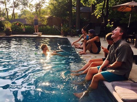 Lounging and laughing!