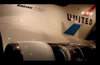 This 727 is hanging from the ceiling like a model in a kid's bedroom, and you can walk through it.