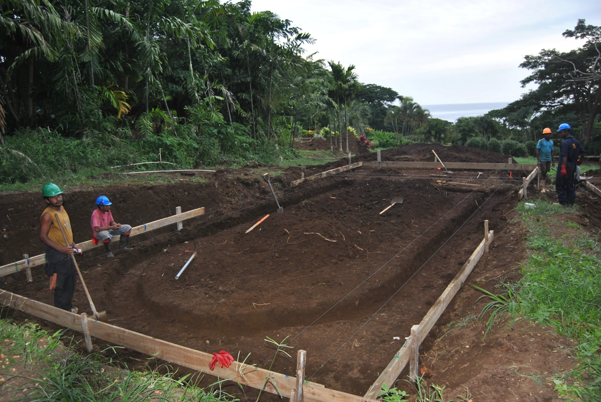 Footers on bure number 3 are excavated.
