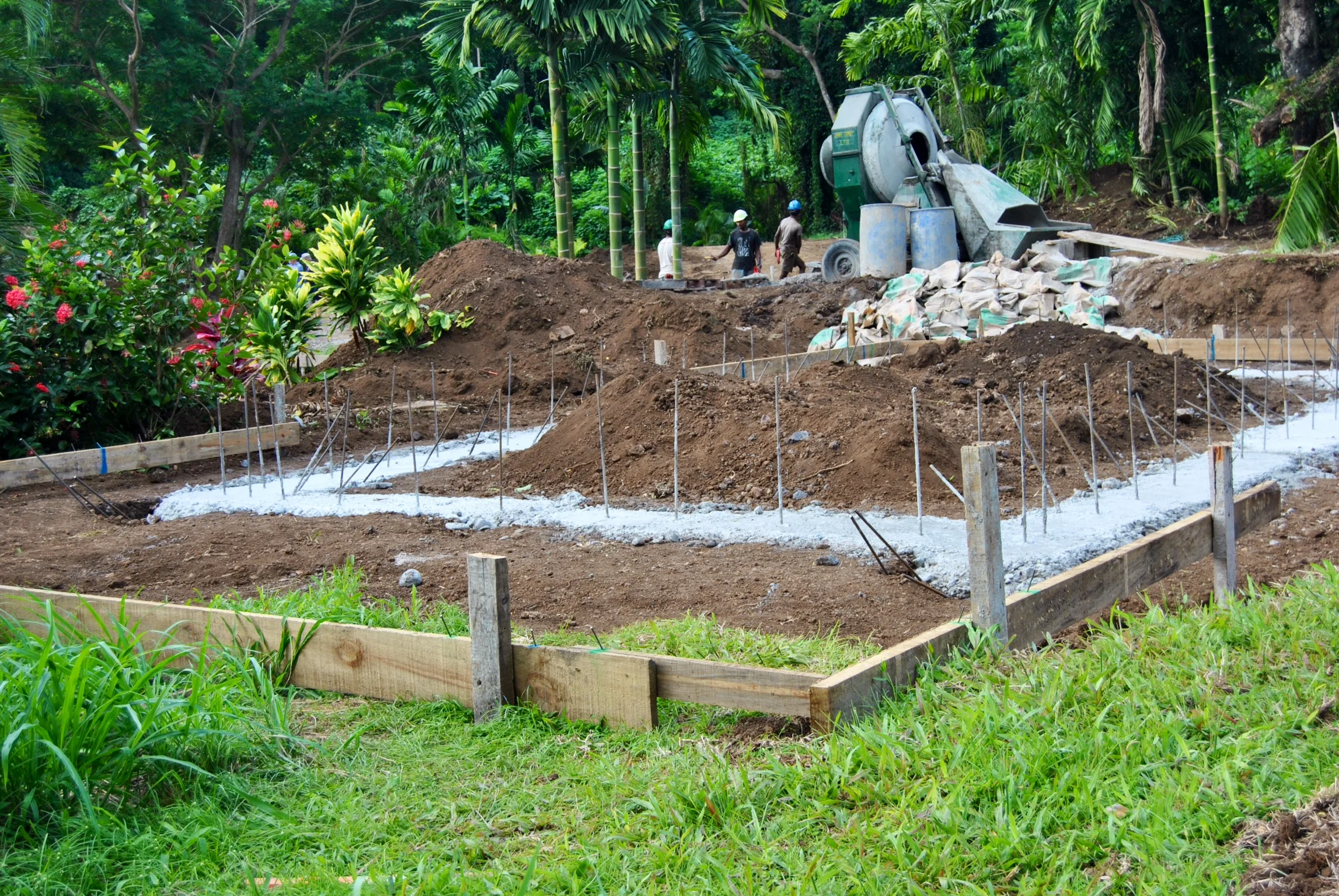 Footers for the bures have been completed, and forms are beginning to go up for the first bure pours.