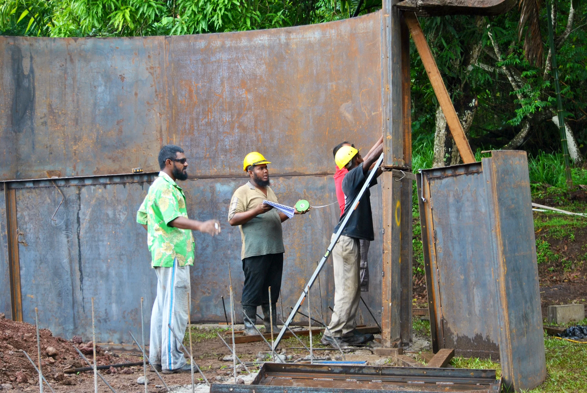 Here the forms are being installed for the bure 3 pour.