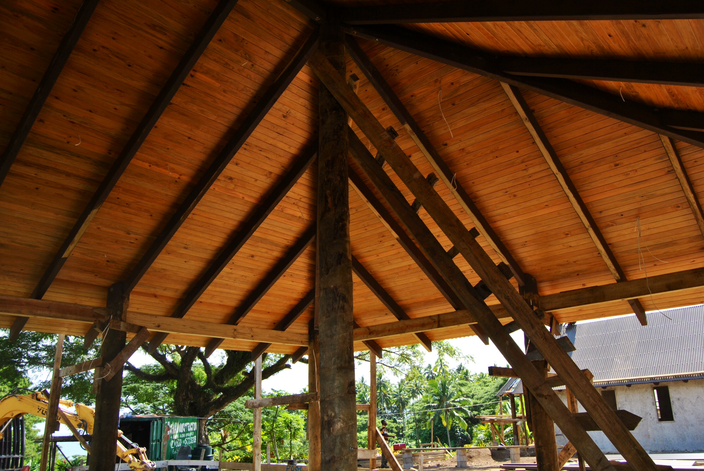The tongue in groove inner roof at the Salty Fox...