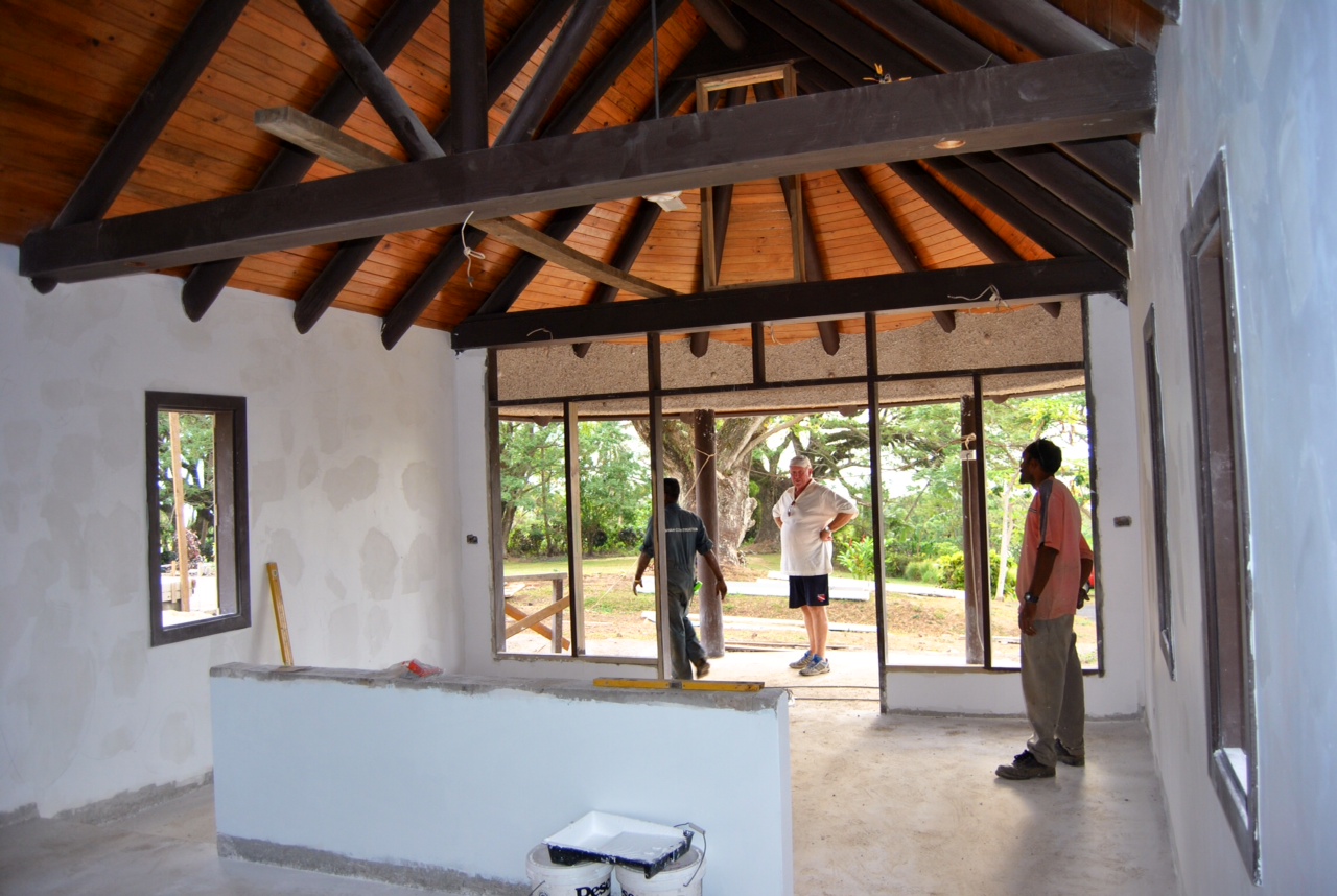And here we have it, the picture you have all been waiting for.. This is a nearly finished bure. The floors are complete, and the walls are ready for final sanding and painting. After that we finish the glazing and the woodwork. Look how bright they are!