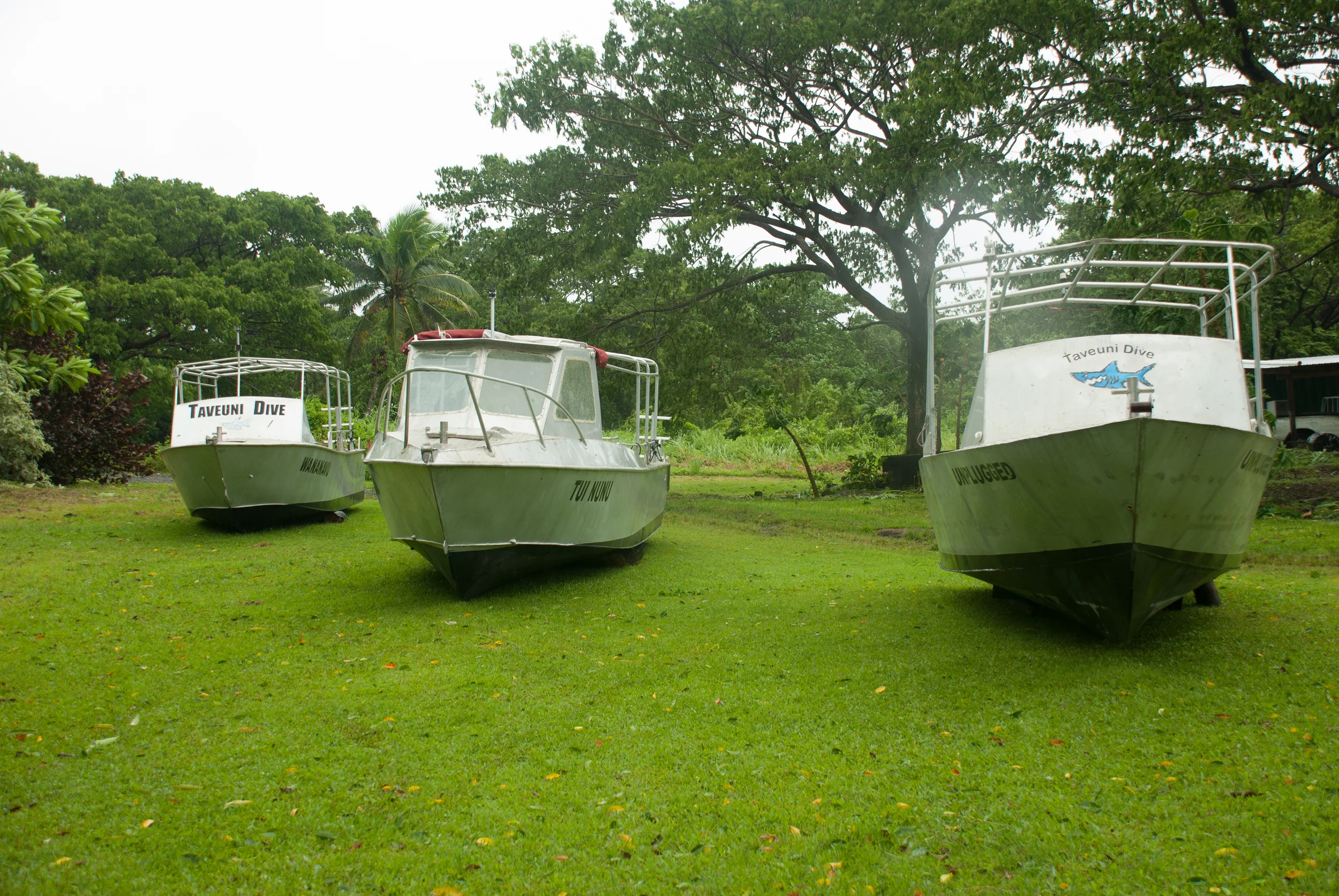 The dive boats all tucked in for a Tropical Cyclone.