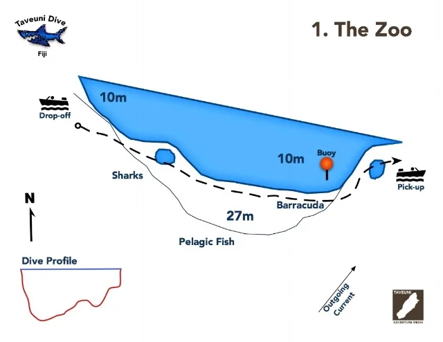 Dive Map for the Zoo Dive Site | Return to Dive Sites