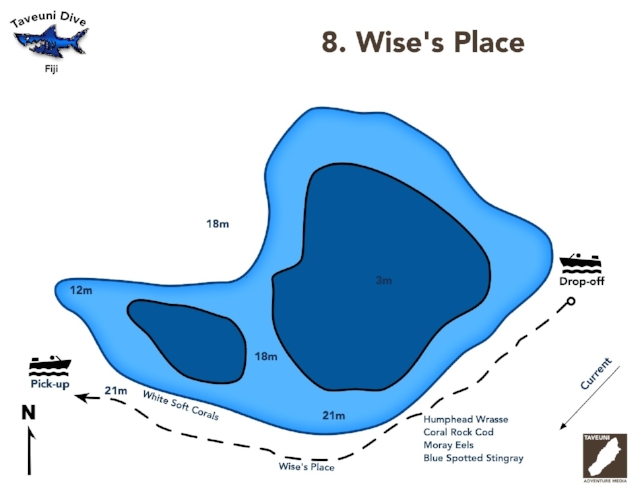Wise's Place Dive Map | Return to Dive Sites