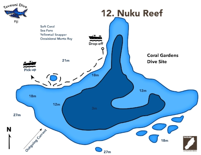 Dive Map for Nuku's Reef | Return to Dive Sites