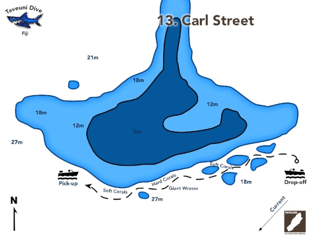 Dive Map for Carl's Street | Return to Dive Sites