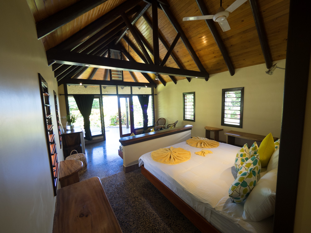 Ceiling fans and lots of windows allow for plenty of ventilation
