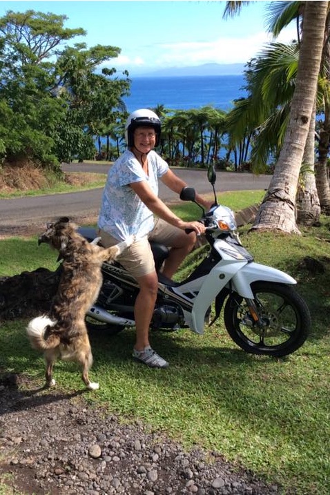 Mom using her new scooter to deliver payroll
