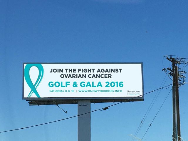 Driving down highway 99 at Calvine road in Elk Grove?  You may see #TeamJags on a billboard!  Register now for the final Golf & Gala for Ovarian Cancer. 
Register now at register.knowyourbody.info
